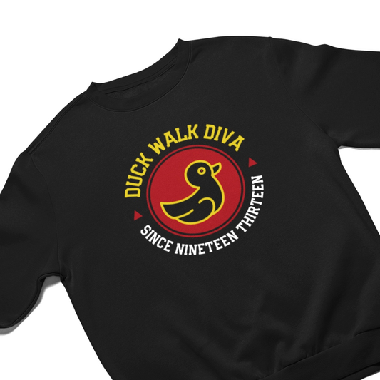 Duck Walk Diva | Black Crew Sweatshirt
