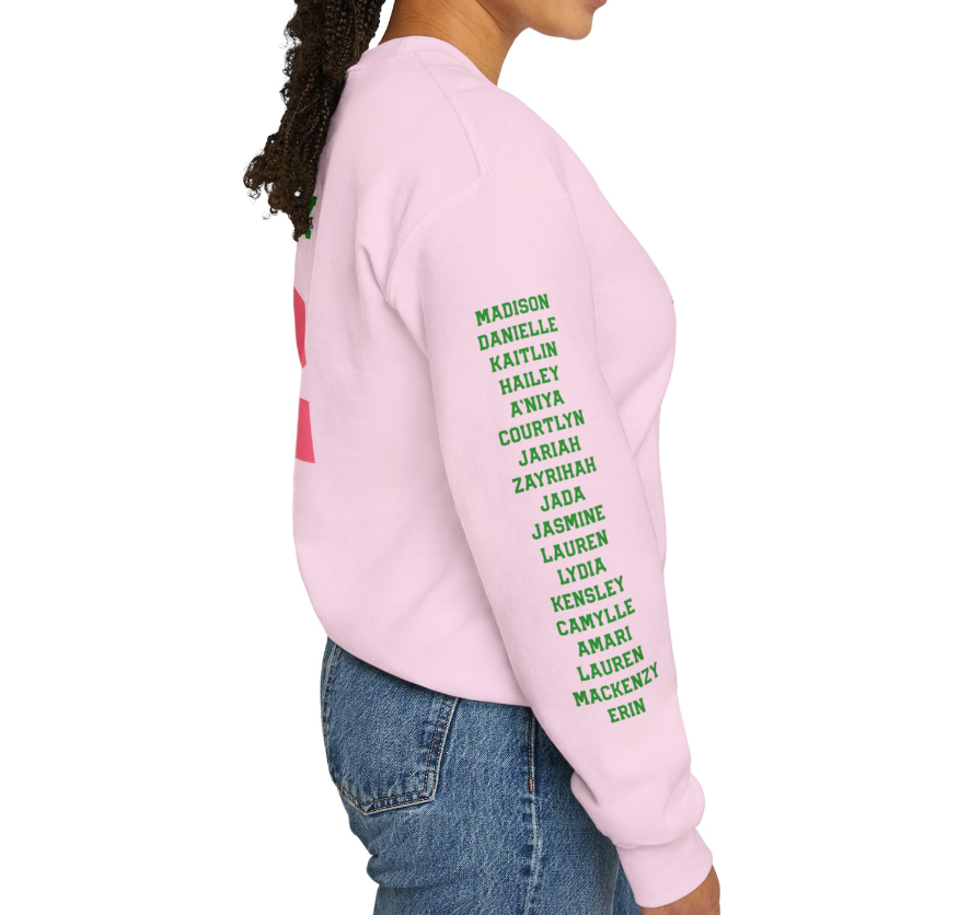 Personalized Line Sister Sweatshirt | Pink + Green