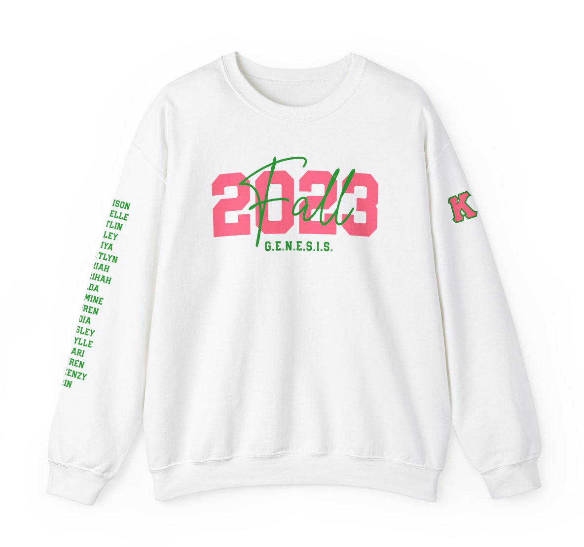 Personalized Line Sister Sweatshirt | Pink + Green