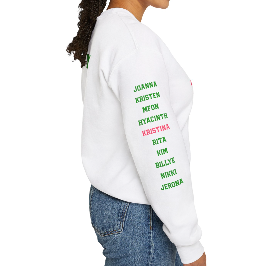 Personalized Line Sister Sweatshirt | Pink + Green